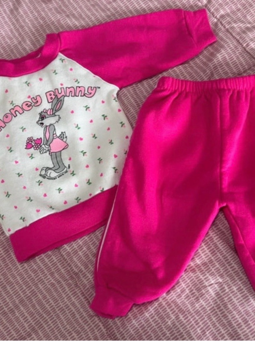 Girls' Honey Bunny Pink Two-Piece Pajama Set